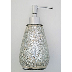 SOAP DISPENSER-Mirror Mosaic-Glitter-Silver-7 in High-Modern